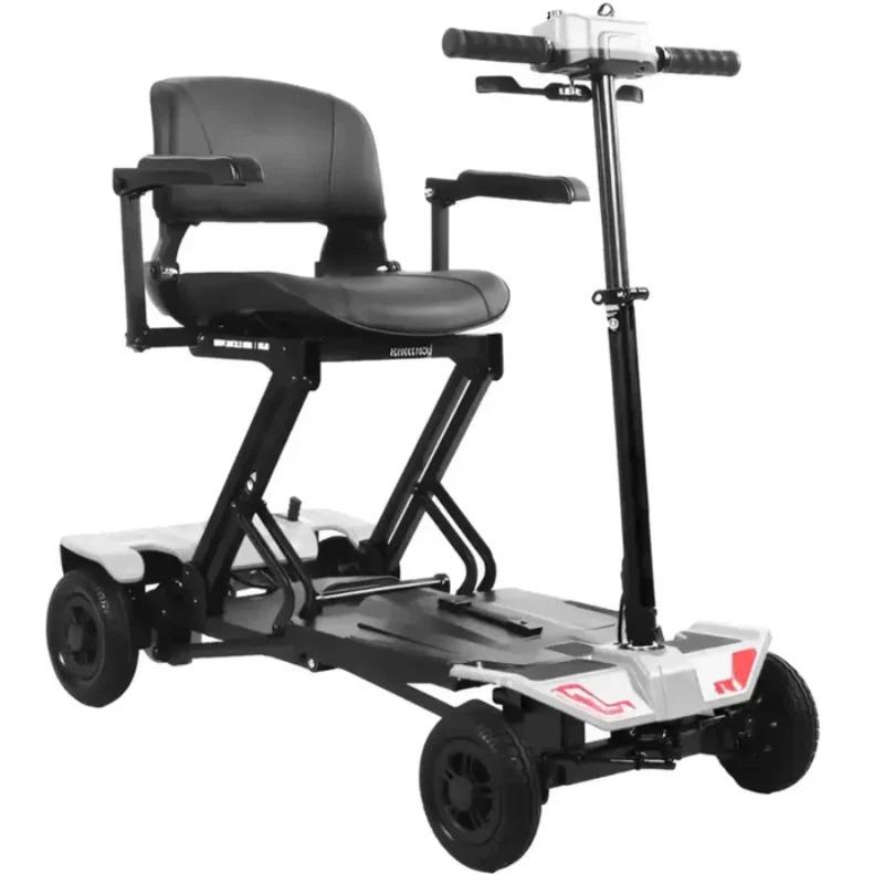 Megatrone Automatic Folding Scooter in silver, front right view