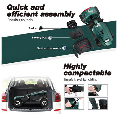 Metro Mobility Max Plus 4-Wheel Mobility Scooter Quick and Efficient Assembly and Highly Compactable