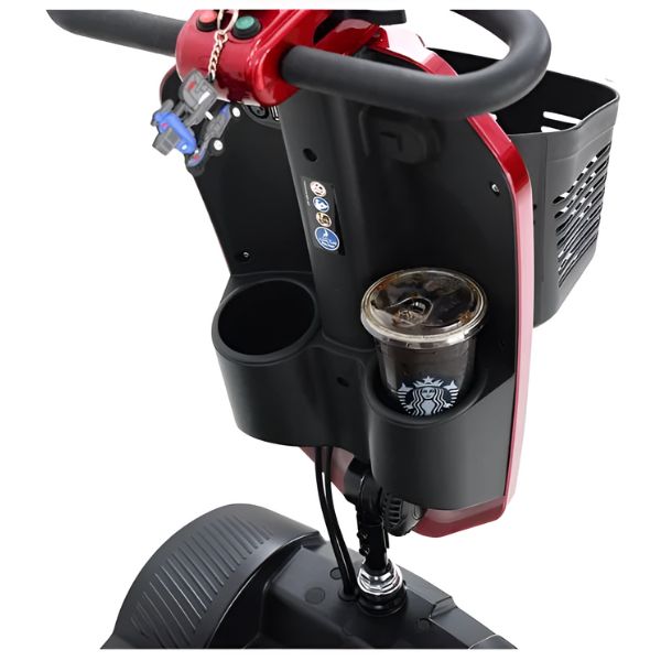 Metro Mobility Max Plus 4-Wheel Mobility Scooter Red Two Cup Holders