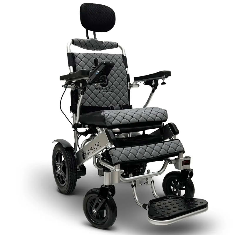 ComfyGo Majestic IQ-9000 Wheelchair in silver, gray seat