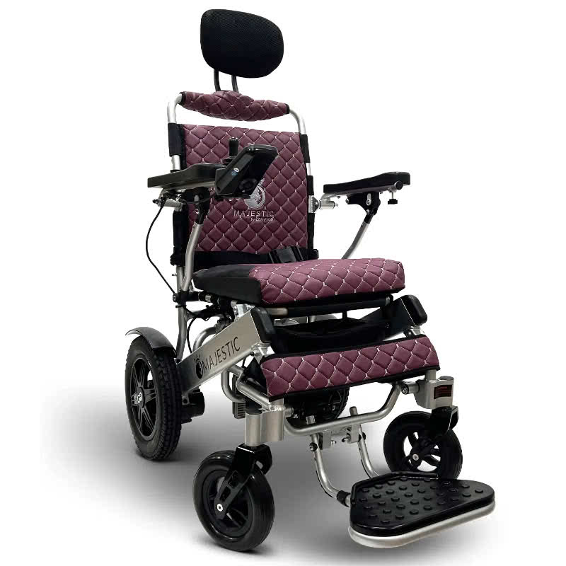 ComfyGo Majestic IQ-9000 Wheelchair in silver, purple seat