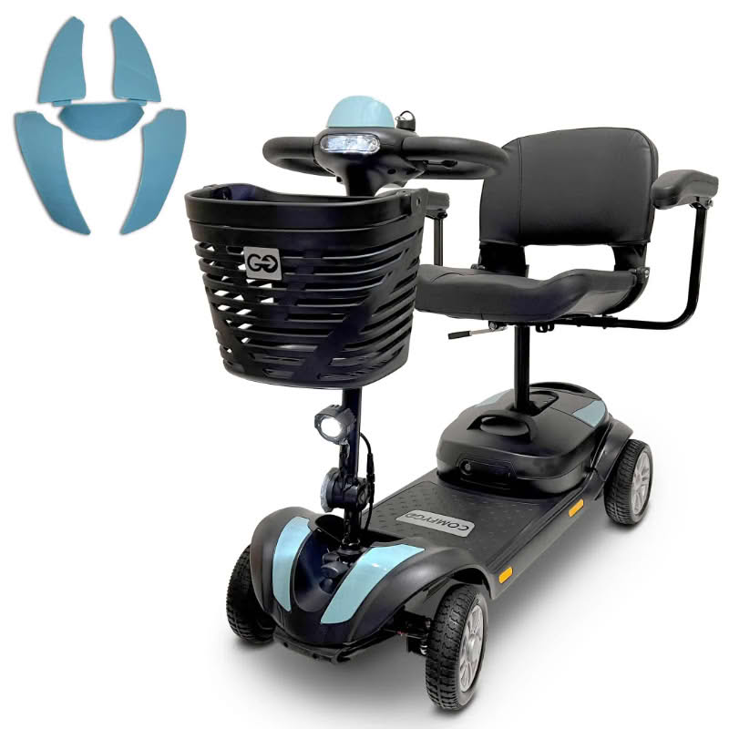 ComfyGo Z-4 Mobility Scooter in baby blue