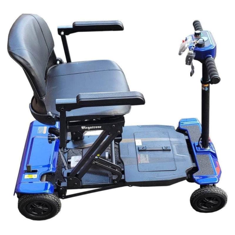 Megatrone Automatic Folding Scooter in blue, rightside view
