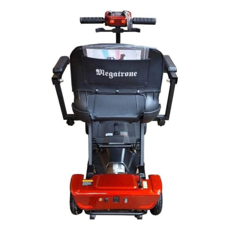 Megatrone Automatic Folding Scooter in red, back view
