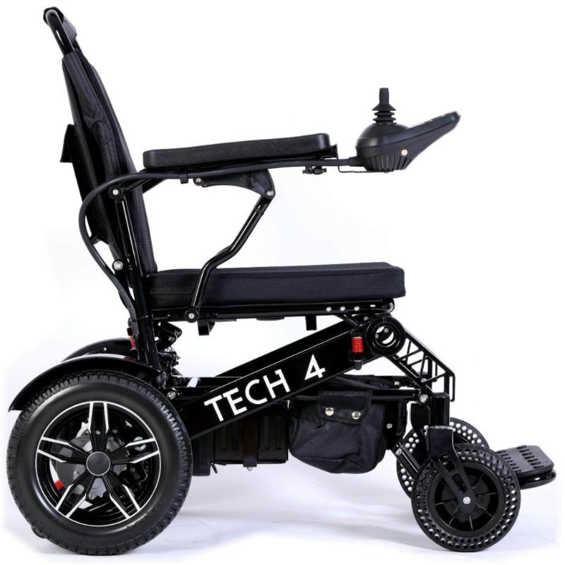 Tech 4 Remote Control Power Wheelchair in black, right sideview