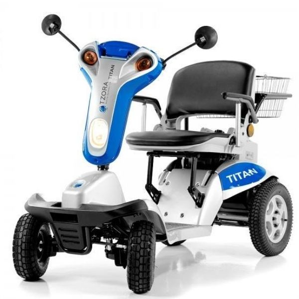 Tzora Titan Hummer XL 4 Wheel Mobility Scooter Blue Front View