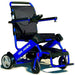 Air Hawk Foldable Electric Wheelchair in blue, rightside view