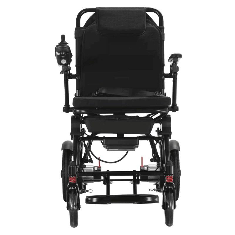 Front view of the Featherweight Electric Wheelchair