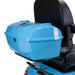 Elite 3-Wheel Scooter in blue, rear lockable storage closed