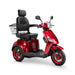 Legacy 3-Wheel Scooter in red, black captains chair, red wheels, sideview