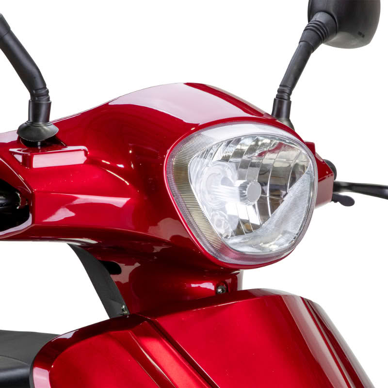 Legacy 3-Wheel Scooter in red, headlight assembly 