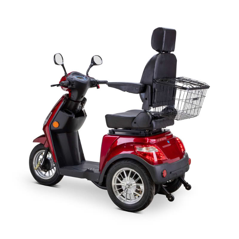 Legacy 3-Wheel Scooter in red, left side rearview