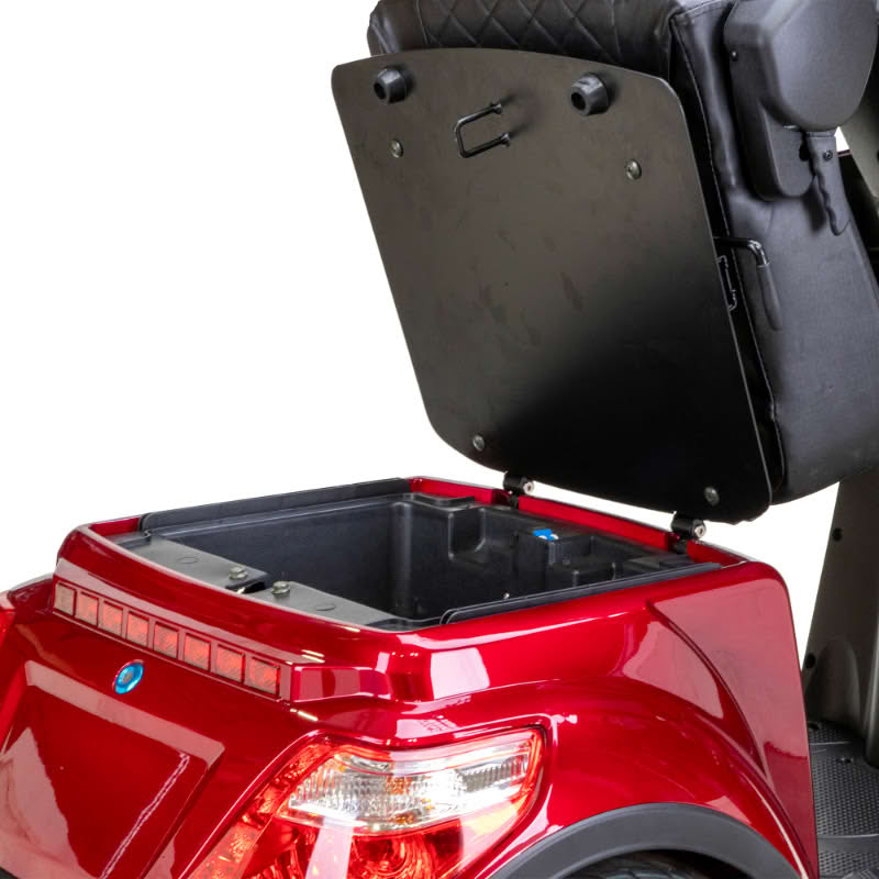 Legacy 3-Wheel Scooter in red, lockable storage