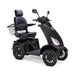 Platinum 4-Wheel Scooter in matte black with black captains chair and black wheels