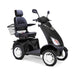 Platinum 4-Wheel Scooter in matte black with black captains chair and white wheels