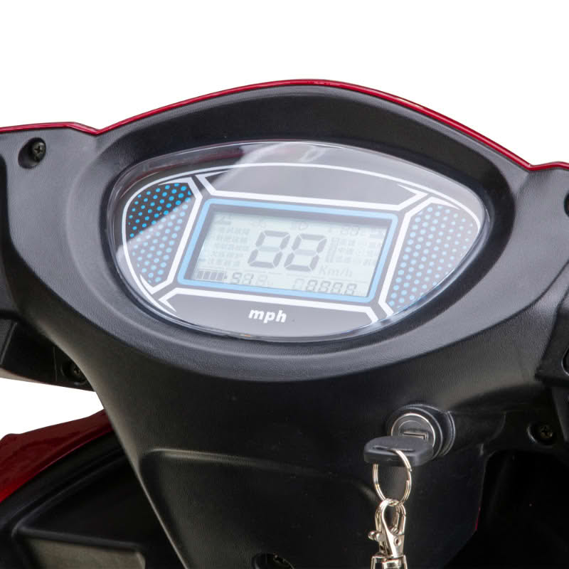 Platinum 4-Wheel Scooter in red digital display control panel