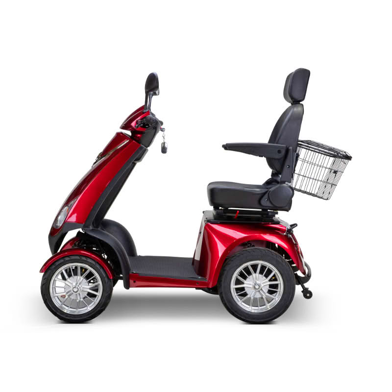Platinum 4-Wheel Scooter in red, left side view