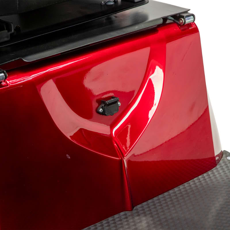 Platinum 4-Wheel Scooter in red, charging port