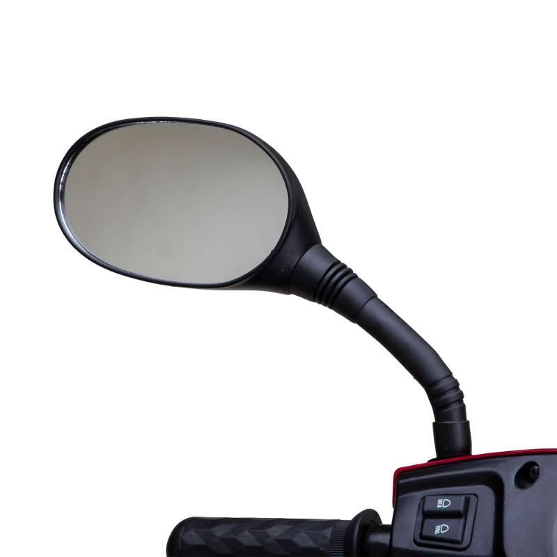 Platinum 4-Wheel Scooter in red sideview mirror