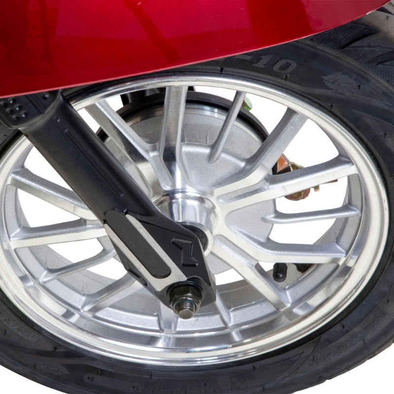 Supreme 3-Wheel Scooter in red and white, chrome front wheel
