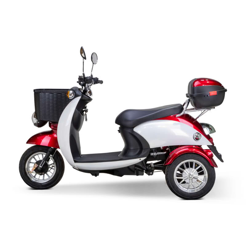 Supreme 3-Wheel Scooter in red and white, left sideview