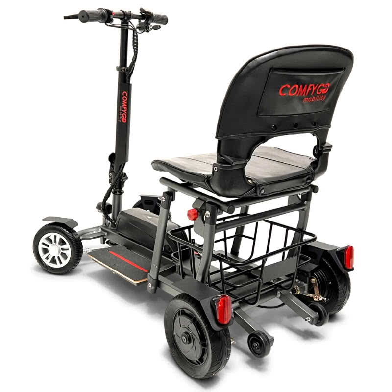 ComfyGo MS-5000 Mobility Scooter in gray, back left view