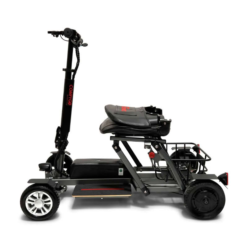 ComfyGo MS-5000 Mobility Scooter in gray, seat folded