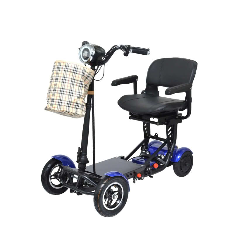 ComfyGo MS-3000 Foldable Scooter in blue, wide seat