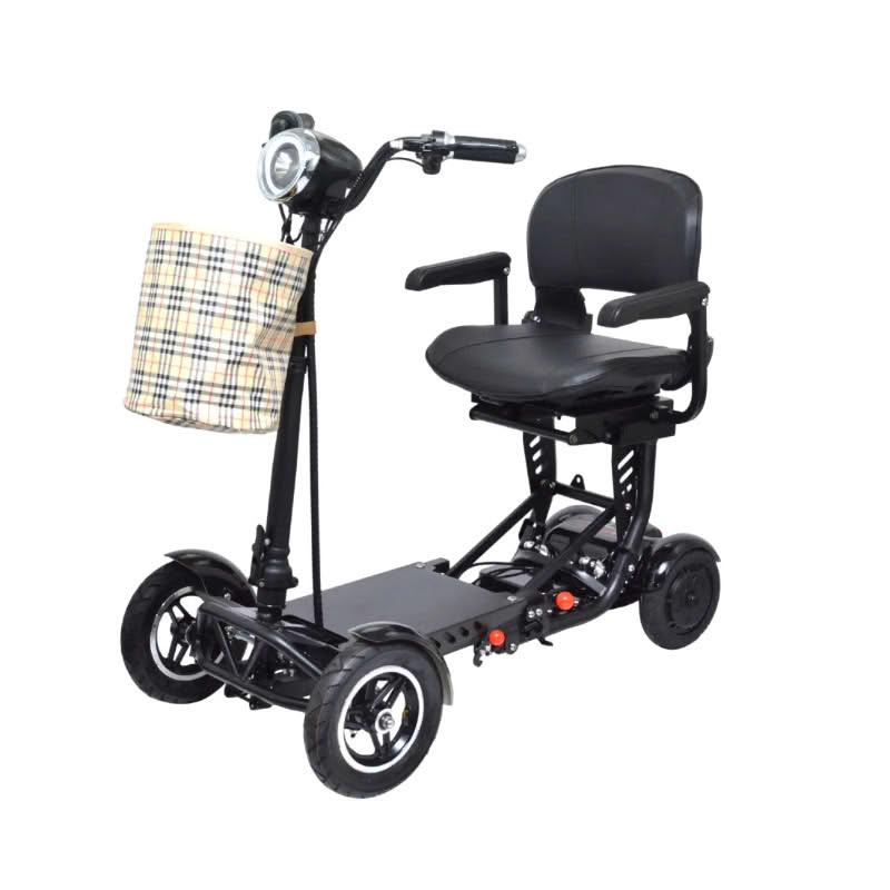 ComfyGo MS-3000 Foldable Scooter in black, wide seat