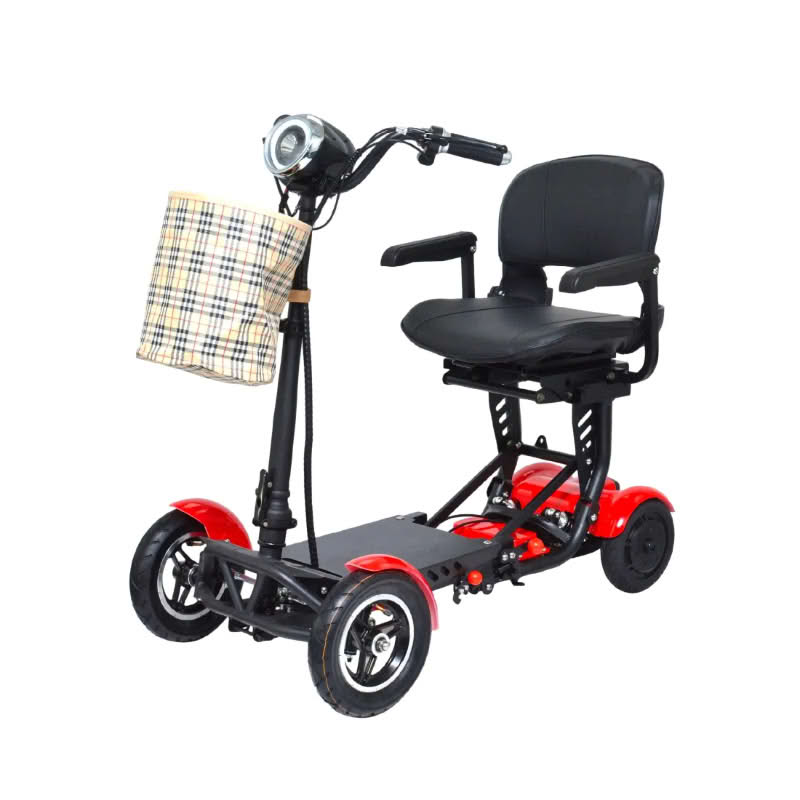 ComfyGo MS-3000 Foldable Scooter in red, wide seat