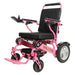 Falcon Portable Power Wheelchair in pink, front left view