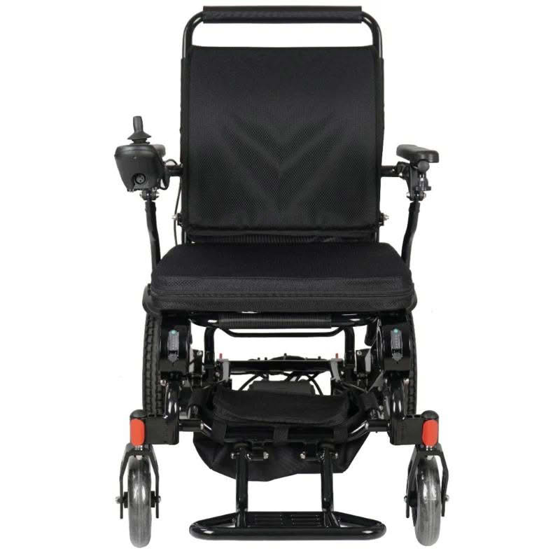 Falcon Portable Power Wheelchair in black, front view