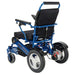 Falcon Portable Power Wheelchair in blue, back left view