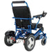 Falcon Portable Power Wheelchair in blue, back right view