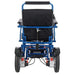 Falcon Portable Power Wheelchair in blue, back view