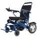 Falcon Portable Power Wheelchair in blue, left front view