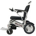 Falcon Portable Power Wheelchair in silver, leftside view