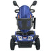 s500 heavy duty mobility scooter, blue color, front view