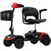 Metro Mobility M1 Lite 4-Wheel Mobility Scooter Red Left Side View Chair Swiveled to the Left