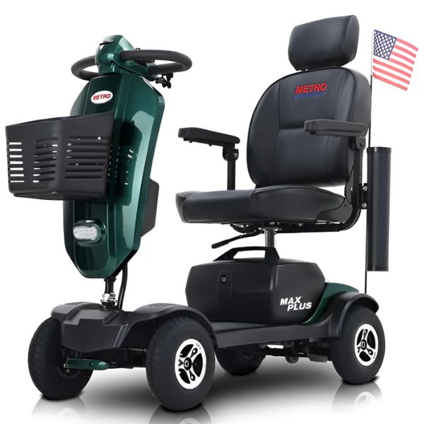 Metro Mobility Max Plus 4-Wheel Mobility Scooter Emerald Front Left View