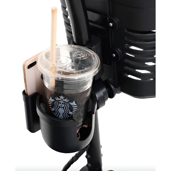 Metro Mobility Max Sport Portable 4-Wheel Mobility Scooter cup and phone holder