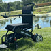 Air Hawk Power Wheelchair on the Grass, left side view