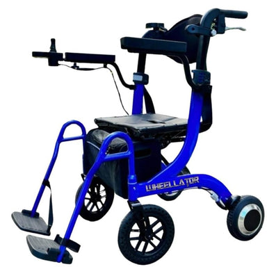 Wheelator 3-in-1 Hybrid Power Wheelchair in blue, leftside view