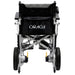 Oracle Lightweight Foldable Power Wheelchair in silver, folded front view