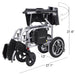 Oracle Lightweight Foldable Power Wheelchair in silver, folded measurements