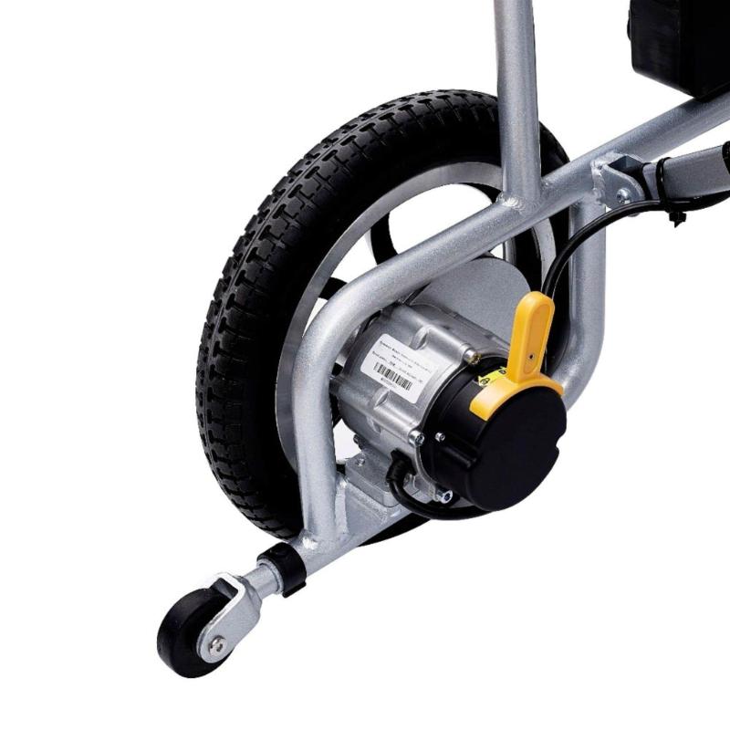 Oracle Lightweight Foldable Power Wheelchair, back and anti-tip wheels