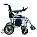Oracle Lightweight Foldable Power Wheelchair in silver, right sideview