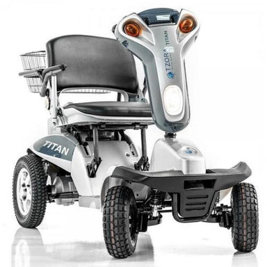 Tzora Titan Hummer XL 4 Wheel Mobility Scooter Silver Front View