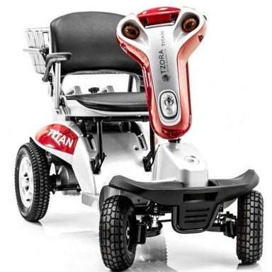 Tzora Titan Hummer XL Folding 4 Wheel Mobility Scooter Red Front View